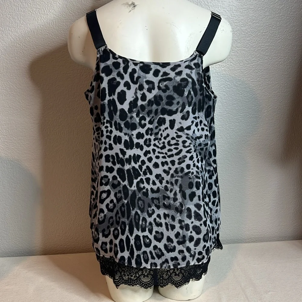 Lane Bryant Leopard Print Cami Top – Size 14 with Lace Trim - Picture 4 of 7